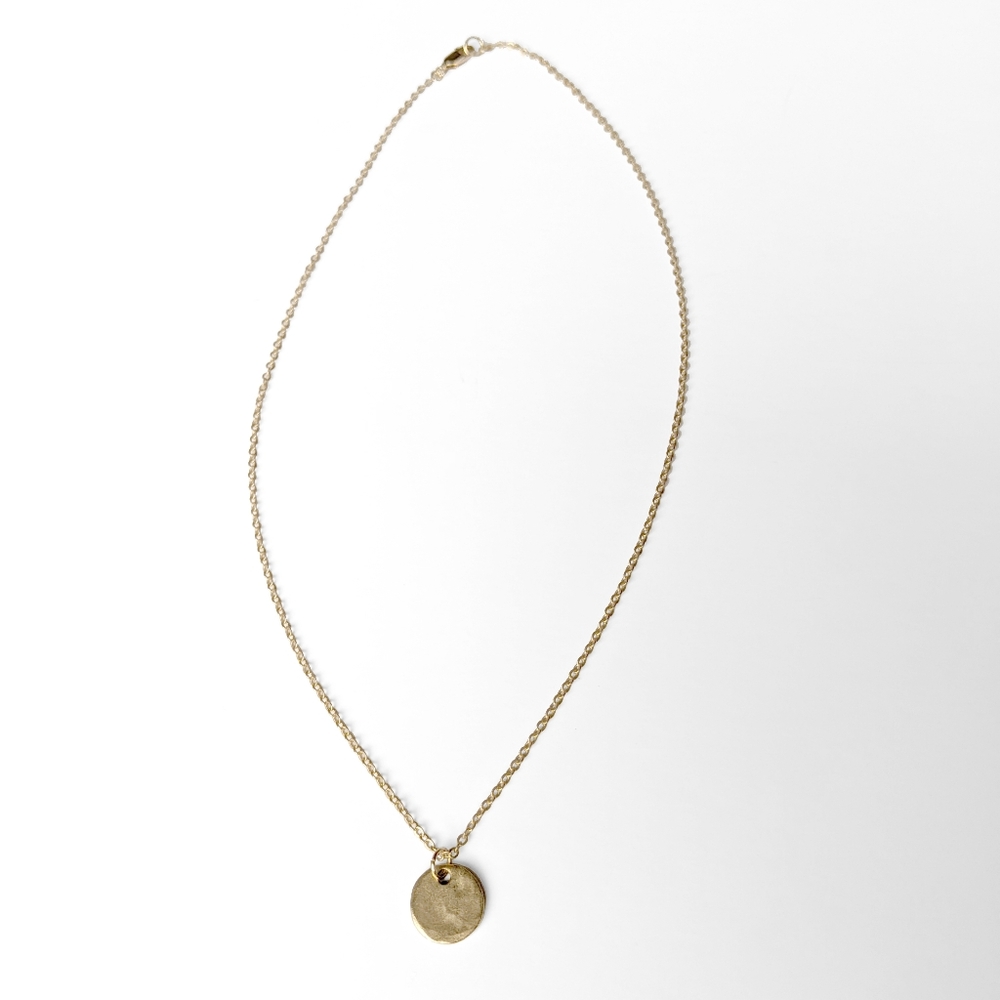 Minimalist Matte Gold-Plated Coin Pendant Necklace